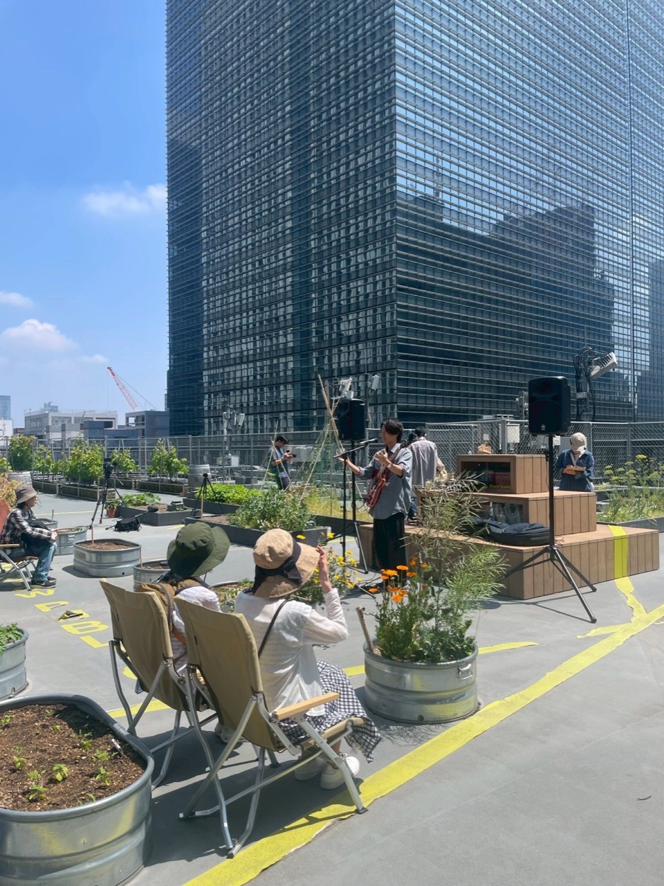 初夏の農園イベント 屋上ステージ